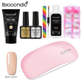 Professional polygel nail kit with mini LED nail dryer