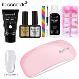 Professional polygel nail kit with mini LED nail dryer