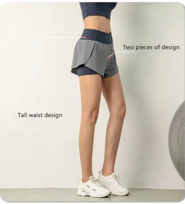 DOUBLE LAYERED YOGA SHORTS