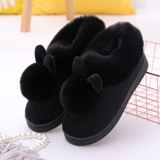 Fluffy Bunny Ear Slippers - Image 4