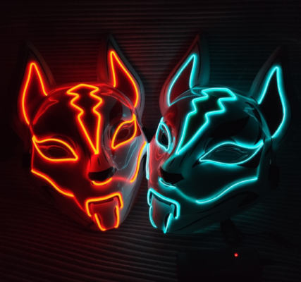 Fox Full Face Neon Mask