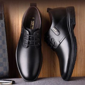 Men Microfiber Leather Non Slip Business Comfy Formal Shoes