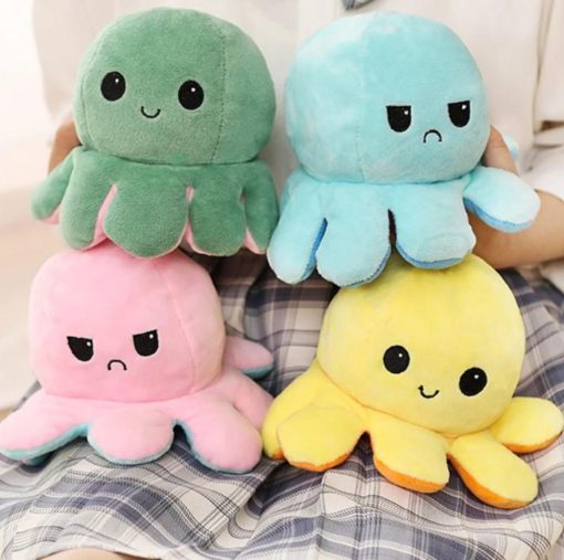 Multicolored Reversible Octopus Plush Toy - Image 3