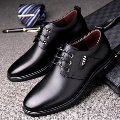 Men Microfiber Leather Non Slip Business Comfy Formal Shoes - Image 2