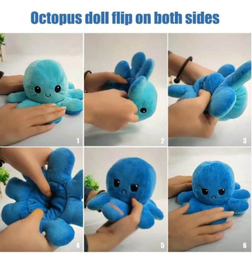 Multicolored Reversible Octopus Plush Toy - Image 6