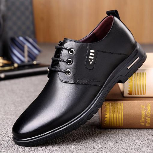 Men Microfiber Leather Non Slip Business Comfy Formal Shoes - Image 6