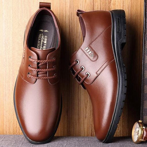 Men Microfiber Leather Non Slip Business Comfy Formal Shoes - Image 7