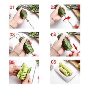 Vegetable Fruit Spiral Knife (2pcs),slicer shredder peeler julienne cutter v knife spiral slicer,spiral knife illegal,3 blade spiral knife,spiral blade knife for sale