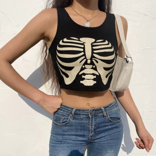 Skeleton Crop Top,Skeleton Crop,Crop Top