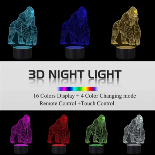 Gorilla Lamp,3D Illusion LED