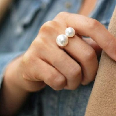 Double Pearl Ring,Pearl Ring,Pearl Ring for Women,Ring for Women