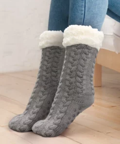 Sherpa Lined Slipper Socks,Lined Slipper Socks,Slipper Socks,Sherpa Lined Slipper,Sherpa Lined