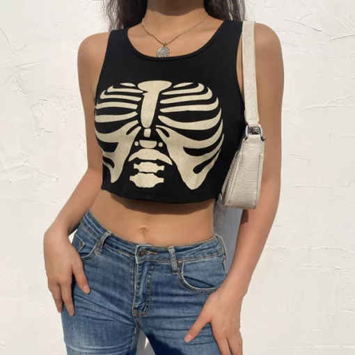 Skeleton Crop Top,Skeleton Crop,Crop Top