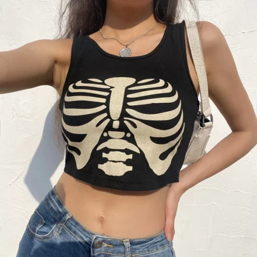 Skeleton Crop Top,Skeleton Crop,Crop Top