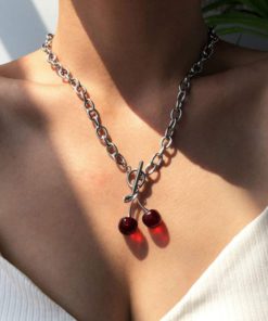 Cherry Pendant,Pendant Necklace,Dainty Cherry Pendant Necklace