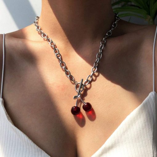 Cherry Pendant,Pendant Necklace,Dainty Cherry Pendant Necklace