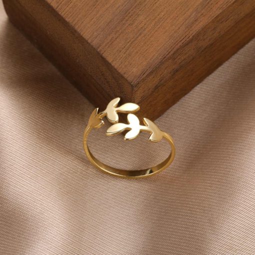 Leaf Ring,Olive Branch,Adjustable Olive Branch Leaf Ring