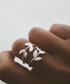 Leaf Ring,Olive Branch,Adjustable Olive Branch Leaf Ring