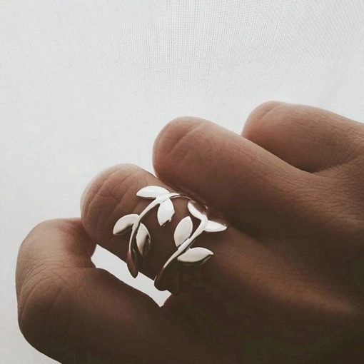 Leaf Ring,Olive Branch,Adjustable Olive Branch Leaf Ring