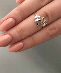 Leaf Ring,Olive Branch,Adjustable Olive Branch Leaf Ring