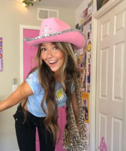 Pink Cowgirl Hat,Cowgirl Hat,Fancy Rhinestone Pink Cowgirl Hat