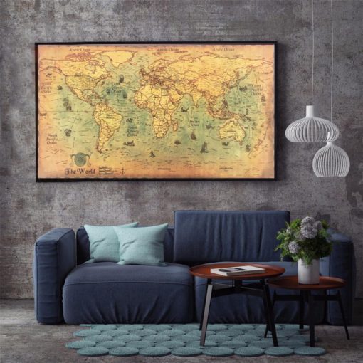 Nautical World Map,World Map Poster,Map Poster,Vintage Nautical,Vintage Nautical World Map Poster