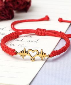 Heartbeat Bracelet,Couples Heartbeat Bracelet,Heart Shaped,Couples Heartbeat Bracelet with a Heart Shaped Charm