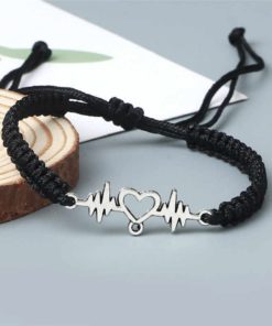 Heartbeat Bracelet,Couples Heartbeat Bracelet,Heart Shaped,Couples Heartbeat Bracelet with a Heart Shaped Charm