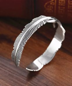 Silver Feather Bracelet,Feather Bracelet