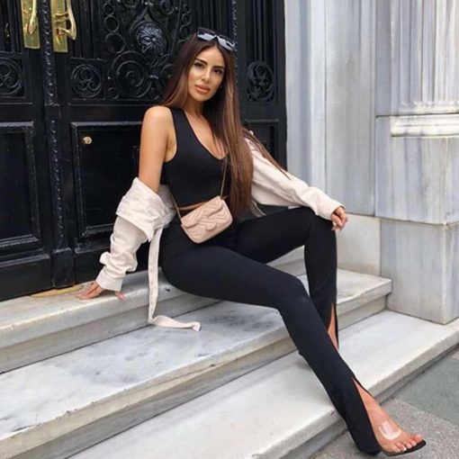 Front Slit Leggings,Slit Leggings