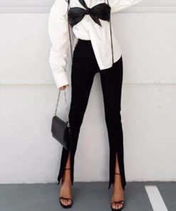 Front Slit Leggings,Slit Leggings