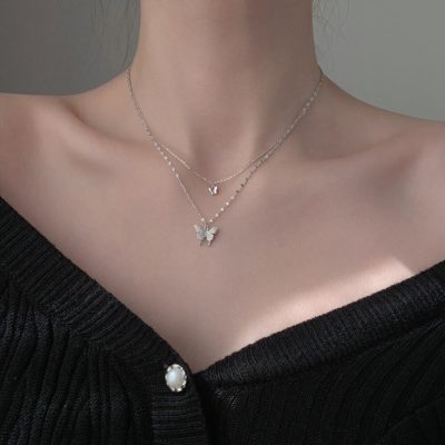 Butterfly Necklace,Butterfly Necklace Silver