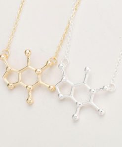 Caffeine Molecule Necklace,Molecule Necklace