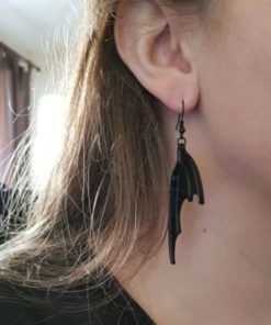 Bat Earrings,Black Bat Earrings,Black Bat