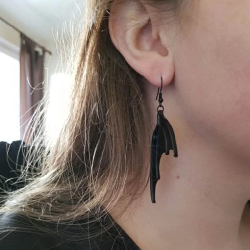 Bat Earrings,Black Bat Earrings,Black Bat