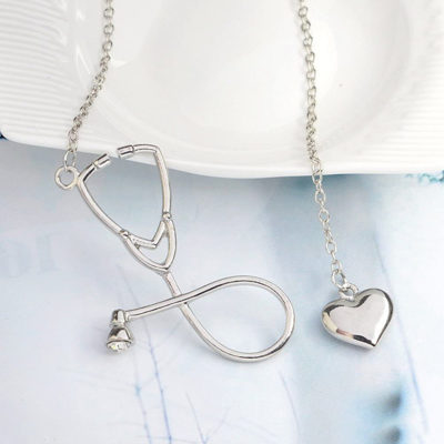 Stethoscope Necklace,Heart Stethoscope Necklace,Heart Stethoscope