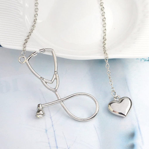 Stethoscope Necklace,Heart Stethoscope Necklace,Heart Stethoscope