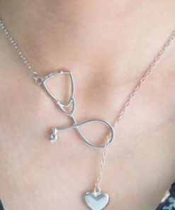 Stethoscope Necklace,Heart Stethoscope Necklace,Heart Stethoscope