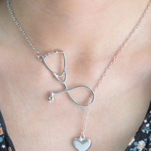 Stethoscope Necklace,Heart Stethoscope Necklace,Heart Stethoscope