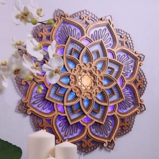 Wooden Mandala,Wooden Mandala Wall,Mandala Wall,Handmade Wooden Mandala Wall Lamp