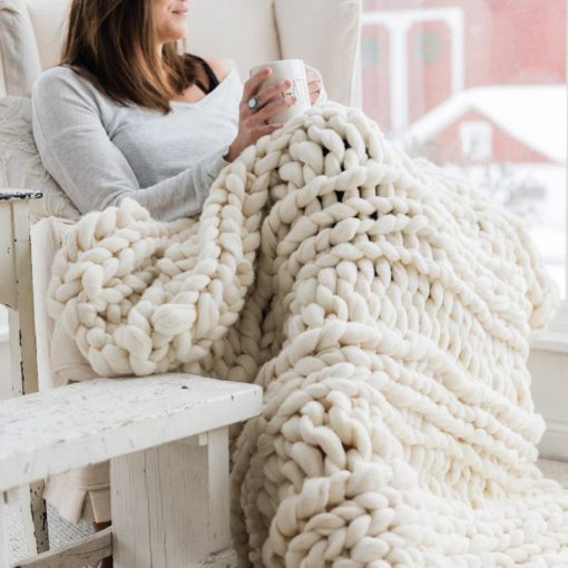 Chunky Knit Blanket,Chunky Knit