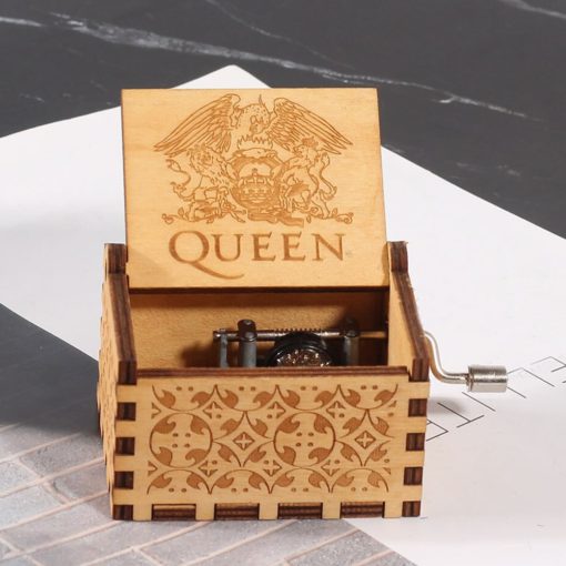 Hand-cranked Wooden Queen Music Box