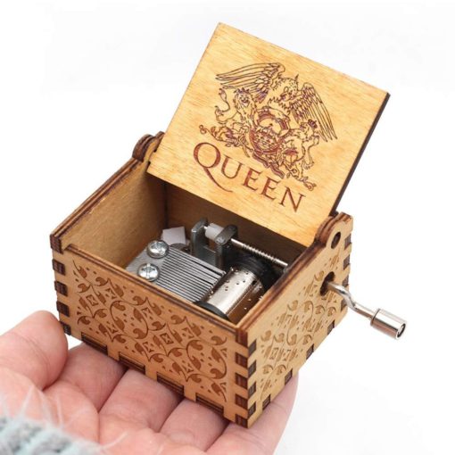 Hand-cranked Wooden Queen Music Box