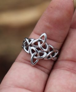 Stainless Steel Silver Triquetra Ring