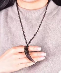 Obsidian Wolf Pendant Necklace