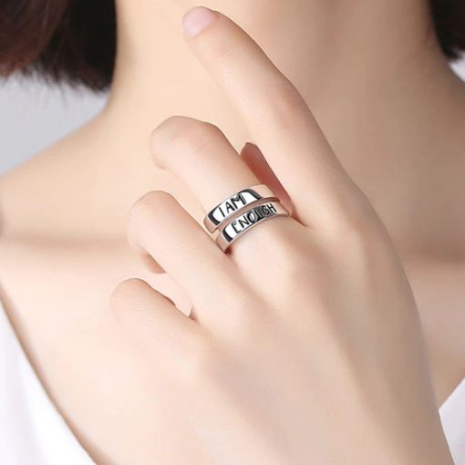 925 Sterling Silver I Am Enough Ring