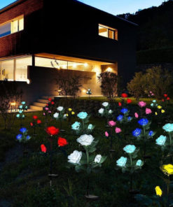 Solar Powered LED Rose Light