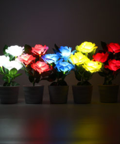 Solar Powered LED Rose Light