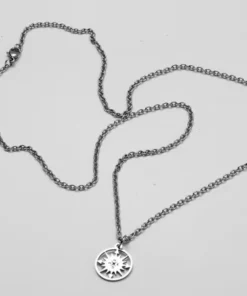 Silver Compass Necklace For Women & Men