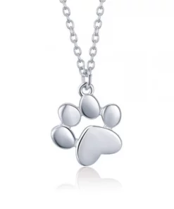 925 Sterling Silver Pet Paw Print Necklace